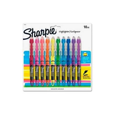 Sanford Sharpie  Accent Liquid Highlighter, Chisel Tip, Assorted Ink, 10/Set 24415PP